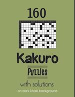 160 Kakuro Puzzles with solutions on dark khaki background