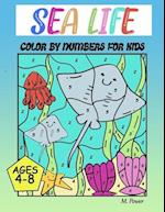 Sea Life Color by Number for Kids Ages 4-8 