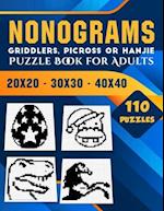 Nonogram Puzzle Books for Adults: Hanjie Picross Griddlers Puzzles Book - 110 Puzzles Easy to Hard 