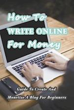 How To Write Online For Money