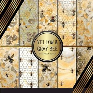 Scrapbook Paper: Yellow And Gray Bee: Double Sided Craft Paper For Card Making, Origami & DIY Projects | Decorative Scrapbooking Paper