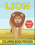 Lion Coloring Book For Kids Ages 2-8