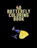 40 butterfly coloring book