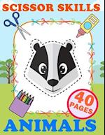 Scissor Skills Animals: Practice Cut And Glue Activity Book For Kids Ages 3-5 