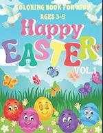 Happy Easter Coloring Book for Kids / Ages 3-5/