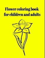 Flower coloring book for children and adults