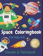 Space Coloring book: For Kids 4-8 