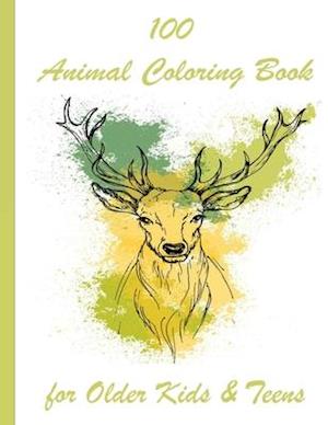 100 Animal Coloring Book for Older Kids & Teens