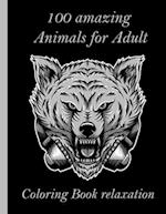 100 amazing Animals for Adult Coloring Book relaxation