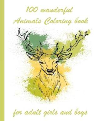 100 wanderful Animals Coloring book for adult girls and boys