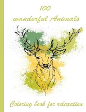 100 wanderful Animals Coloring book for relaxation