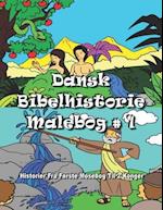 Dansk Bibelhistorie Malebog #1: Historier Fra Første Mosebog Til 2 Konger: Danish Bible Story Coloring Book 