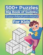 500+ Puzzles Big Book of Sudoku Easy-Medium-Hard For Kids