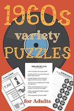 1960s Variety Puzzles for Adults: Travel Sized Word and Number Puzzles with Answers in Large Print 