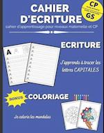 Cahier d'écriture - Niveaux maternelle GS et CP