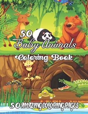 50 Baby Animals Coloring Book