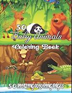 50 Baby Animals Coloring Book