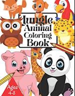 Jungle Animal Coloring Book Ages 4-8: Beautiful Jungle Animal Coloring Book For Kids Boys & Girls Wild Animal Coloring Book Large Print Ages 4-8 & 8-