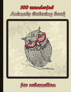 100 wanderful Animals Coloring book for adult girls and boys