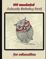 100 wanderful Animals Coloring book for adult girls and boys