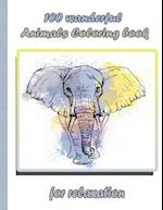 100 wanderful Animals Coloring book for relaxation