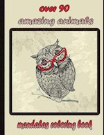 over 90 amazing animals mandalas coloring book