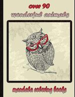 over 90 wonderful animals mandala coloring books