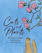 Cats and Plants: Coloring Book for Adults and Children 