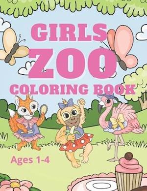 Zoo Coloring Book: Girls Ages1-4