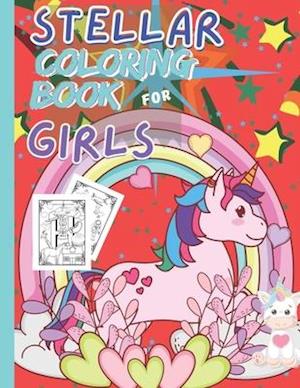 Stellar Coloring Book for Girls: Cute coloring designs and learning words and counting activities