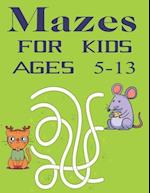 Mazes For Kids Ages 5-13 : Maze Puzzle Book for Kids |Fun and Challenging Mazes for Kids |Fun First Mazes for Kids 