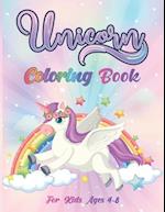 Unicorn Coloring Book: For Kids Ages 4-8: easy and comfortable coloring book for children 