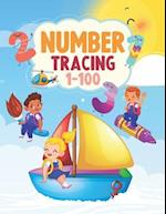 Number Tracing 1-100: Beginner Math Preschool Learning Activity Number Tracing Worksheets For Kindergarten And Preschool Kids 3-5 