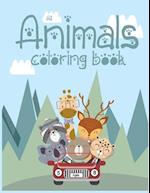 All Animals Coloring Book: A Coloring Book with cow, kangaroo, elephant, cat, and Many More Animals ! 
