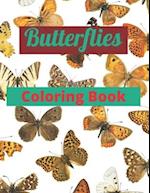 Butterflies Coloring Book: Awesome Coloring book for Kids featuring adorable Butterflies with beautiful patterns, for ages (2-3, 3-5, 5-8, and 8-12) 