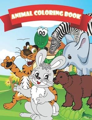 Kids Animal Coloring Book For Kids Aged 3-8 : avtivity book fot kids ,70 pages : Kids Animal Coloring Book For Kids Aged 3-8 : avtivity book fot kids