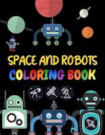 Space and robots coloring Book