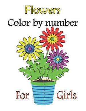 Flowers color by number for girls