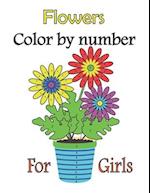 Flowers color by number for girls