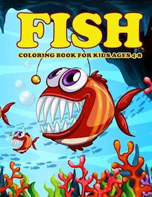 Fish Coloring Book for Kids Ages 4-8