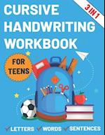 Cursive Handwriting Workbook for Teens