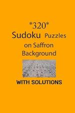 320 Sudoku Puzzles on Saffron background with solutions