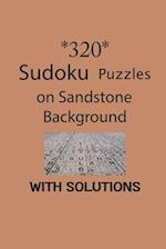 320 Sudoku Puzzles on Sandstone background with solutions