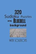 320 Sudoku Puzzles on Bluebell background with solutions