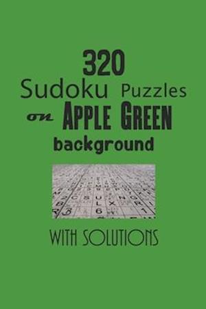 320 Sudoku Puzzles on Apple Green background with solutions