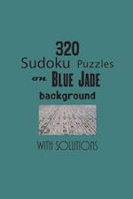 320 Sudoku Puzzles on Blue Jade background with solutions