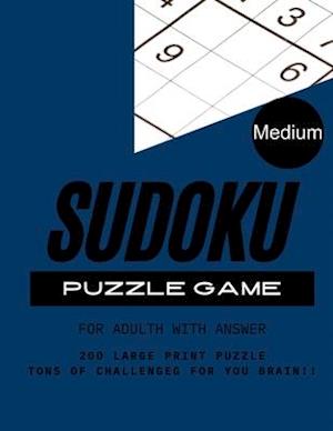 Sudoku Puzzle Game Medium for Adult with Answer