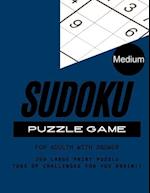 Sudoku Puzzle Game Medium for Adult with Answer