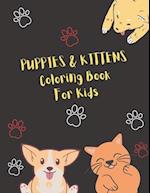 Puppies & Kittens Coloring Book for Kids