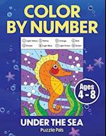 Under The Sea Color By Number: Coloring Book for Kids Ages 4-8 